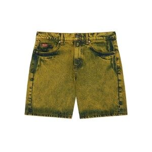 Teddy Fresh Unisex Green Acid Wash Jean Shorts